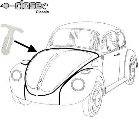 Front hood seal clip Beetle 1303 and Golf doors